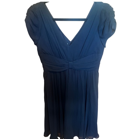 Suzi Chin for Maggie Boutique Black 100% Silk Midi‎ Swing Dress Size 8P - Picture 1 of 8